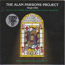 Album cover for "ALAN PARSONS PROJECT - SINGLE EDITS" featuring a stained-glass window design with a king playing card motif.